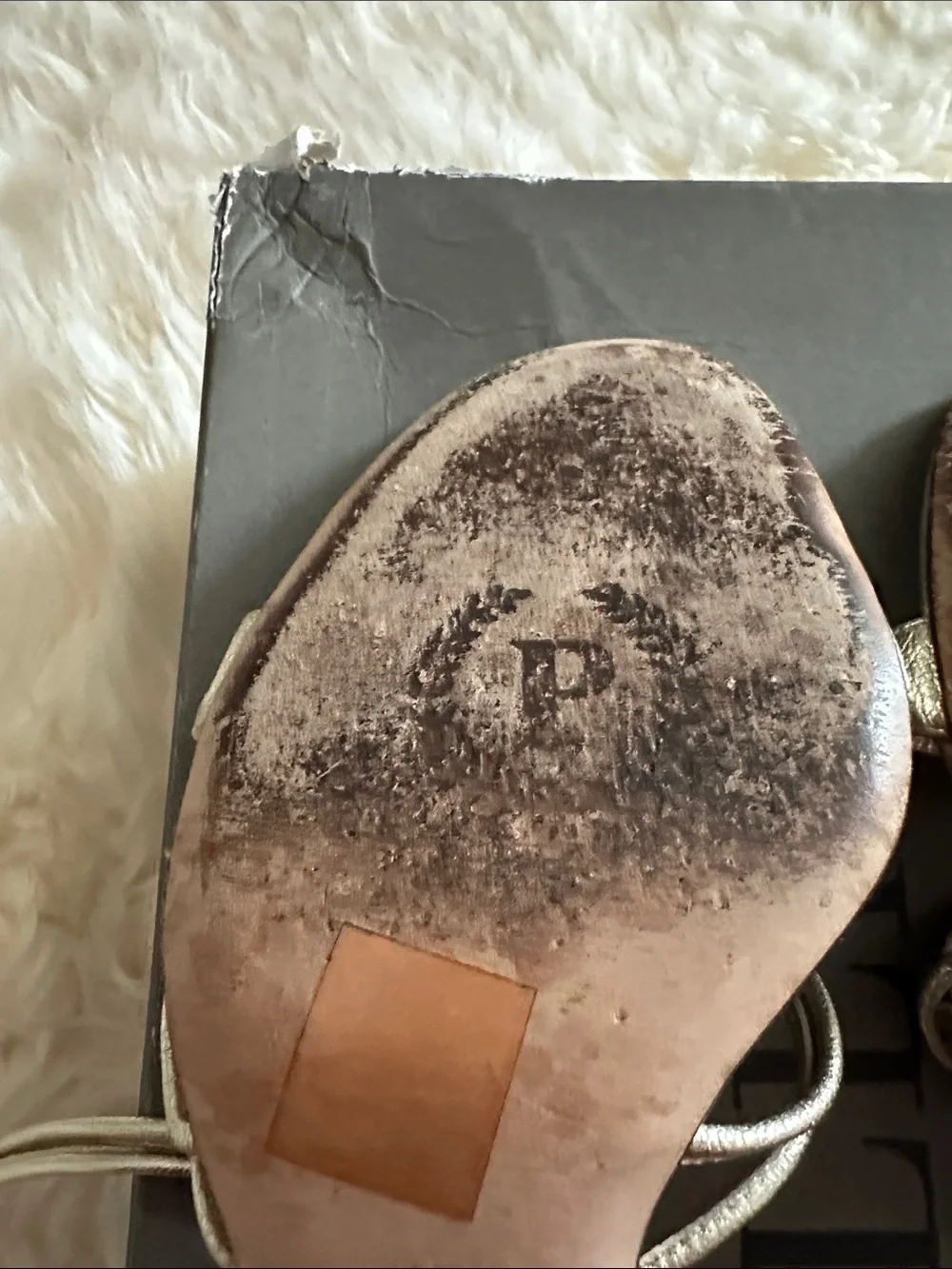 Pollini Metallic Gold Strappy Sandals with Pink Insole and Crystal Ring